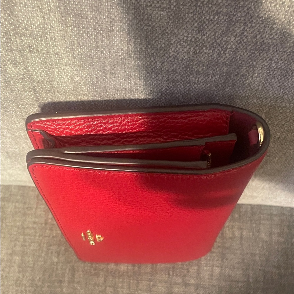 Coach Anna Red Pebble Leather Crossbody - Picture 10 of 15